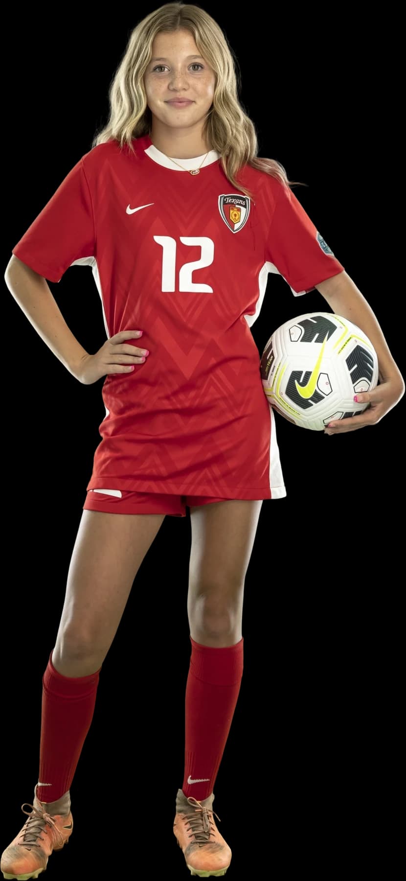 SOLO athlete holding a soccer ball
